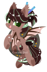 Size: 600x909 | Tagged: safe, artist:snow angel, oc, oc only, oc:cocoa dot, bat pony, heart eyes, simple background, solo, transparent background, wingding eyes