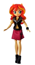 Size: 429x800 | Tagged: safe, edit, editor:whatthehell!?, sunset shimmer, equestria girls, g4, my little pony equestria girls: better together, boots, clothes, doll, equestria girls minis, irl, jacket, photo, shoes, skirt, toy
