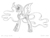 Size: 789x603 | Tagged: safe, artist:lauren faust, nightmare moon, g4, alternate name, concept art, female, monochrome, solo, traditional art