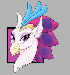 Size: 764x816 | Tagged: safe, artist:mythpony, queen novo, classical hippogriff, hippogriff, g4, my little pony: the movie, bust, female, portrait, solo