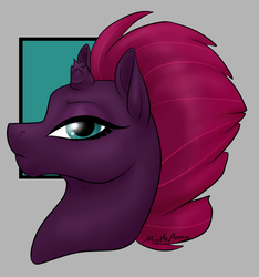 Size: 764x816 | Tagged: safe, artist:mythpony, tempest shadow, pony, g4, my little pony: the movie, broken horn, bust, female, horn, portrait, solo