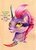 Size: 1024x1426 | Tagged: safe, artist:lailyren, fizzlepop berrytwist, tempest shadow, pony, g4, my little pony: the movie, broken horn, bust, colored horn, crystal, curved horn, dark crystal, dark magic, disembodied horn, female, friendship, her body has been possessed by sombra, horn, looking at you, magic, mare, portrait, possessed, severed horn, smiling, sombra eyes, sombra's horn, tempest gets her horn back, tempest with sombra's horn, traditional art