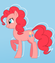 Size: 2000x2284 | Tagged: safe, artist:deadulus, pinkie pie, earth pony, pony, g4, female, high res, raised hoof, solo