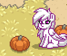 Size: 220x185 | Tagged: safe, artist:xenoris, oc, oc only, pegasus, pony, pony town, animated, autumn, blushing, cute, eating, gif, herbivore, horses doing horse things, old oc, pumpkin, this will end in weight gain