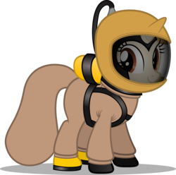 Size: 3019x3000 | Tagged: safe, artist:cyberapple456, oc, oc only, oc:conquest cogs, pony, unicorn, air tank, diving suit, helmet, high res, simple background, solo, transparent background