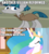 Size: 750x832 | Tagged: safe, edit, edited screencap, screencap, princess celestia, stygian, alicorn, pony, unicorn, g4, my little pony: friendship is magic, shadow play, eyes closed, grammar error, i'm okay with this, wrong aspect ratio