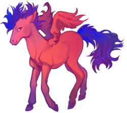 Size: 1552x1379 | Tagged: safe, artist:sitaart, oc, oc only, oc:lightning bug, pegasus, pony, ponyfinder, blue hair, blue mane, colt, dungeons and dragons, foal, male, pathfinder, pen and paper rpg, pink fur, rpg, signature, simple background, solo, transparent background