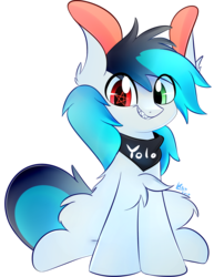 Size: 1363x1768 | Tagged: safe, artist:ashura924, oc, oc only, earth pony, pony, chest fluff, grin, heterochromia, male, simple background, smiling, solo, stallion, transparent background