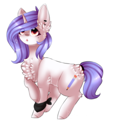 Size: 819x905 | Tagged: safe, artist:twinkepaint, oc, oc only, oc:drawing heart, pony, unicorn, chest fluff, female, gift art, mare, simple background, solo, transparent background