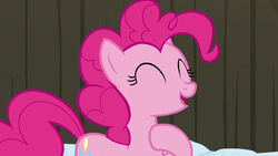 Size: 1280x720 | Tagged: safe, screencap, pinkie pie, earth pony, pony, g4, not asking for trouble, ^^, eyes closed, female, happy, mare, solo