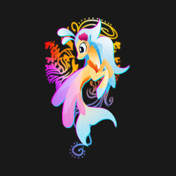 Size: 630x630 | Tagged: safe, artist:ii-art, princess skystar, seapony (g4), g4, my little pony: the movie, black background, design, female, shirt design, simple background, solo