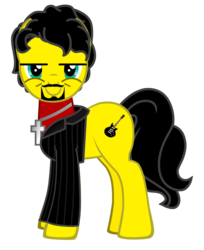 Size: 1276x1567 | Tagged: safe, artist:grapefruitface1, oc, oc only, oc:riff chords, earth pony, pony, clothes, facial hair, guitar, happy, jewelry, male, music, musician, necklace, ponified, show accurate, simple background, solo, stallion, steve lukather, toto (band), transparent background, vector