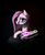 Size: 942x1148 | Tagged: safe, artist:dipfanken, gummy, pinkie pie, alligator, earth pony, pony, undead, g4, black background, female, glowing eyes, mare, necromancy, open mouth, pinkamena diane pie, simple background, solo