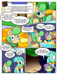 Size: 1280x1657 | Tagged: safe, artist:zanezandell, lyra heartstrings, oc, oc:sugarbolt, oc:truffle mint, pony, comic:cmcnext, g4, ascot, ask, blushing, boop, clothes, cmcnext, colt, comic, female, goggles, laser, magical lesbian spawn, male, mother, mother and son, offspring, parent:bon bon, parent:lyra heartstrings, parents:lyrabon, savage, scarf, shirt, sick burn, son, speech bubble, tumblr, vest