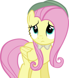 Size: 5192x5842 | Tagged: safe, artist:ironm17, fluttershy, pegasus, pony, g4, shadow play, absurd resolution, bow, cute, female, hat, shyabetes, simple background, solo, transparent background, unamused, vector