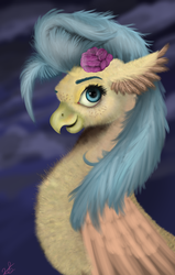 Size: 1024x1606 | Tagged: safe, artist:vinicius040598, princess skystar, classical hippogriff, hippogriff, g4, my little pony: the movie, female, fluffy, princess, signature, smiling, solo