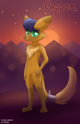 Size: 2200x3400 | Tagged: safe, artist:mcflurrylazermuffin, capper dapperpaws, abyssinian, cat, anthro, plantigrade anthro, g4, my little pony: the movie, chest fluff, high res, male, missing accessory, solo