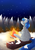 Size: 2894x4093 | Tagged: safe, artist:ruby dusk, dj pon-3, vinyl scratch, g4, campfire, female, snow, solo, winter