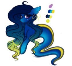 Size: 935x855 | Tagged: safe, artist:fluffymaiden, oc, oc only, oc:indigo abyss, eel pony, original species, simple background, solo, white background