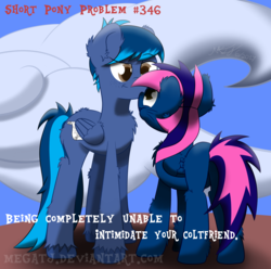 Size: 2500x2480 | Tagged: safe, artist:mew-drops, oc, oc only, oc:dream writer, oc:maximus pride, pegasus, pony, caption, cliff, cloud, couple, duo, fluffy, gay, high res, male, stallion