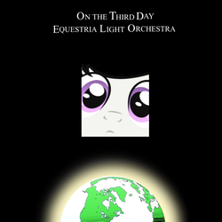 Size: 1200x1200 | Tagged: safe, alternate version, artist:grapefruitface1, derpibooru exclusive, part of a set, octavia melody, earth pony, pony, g4, album cover, background pony, classic rock ponies, close-up, cute, earth, electric light orchestra, elo, equestria light orchestra, female, glowing, mare, parody, ponified, ponified album cover, progressive rock, rock (music), solo, space, world