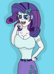 Size: 2547x3507 | Tagged: safe, artist:kitsune85, rarity, equestria girls, g4, breasts, busty rarity, cleavage, female, high res, nail polish, solo