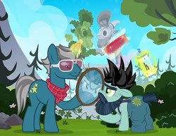 Size: 900x695 | Tagged: safe, artist:pixelkitties, big daddy mccolt, fashion plate, pony, unicorn, g4, male, mccolt family, peter kelamis, pixelkitties' brilliant autograph media artwork, stallion, voice actor joke