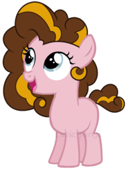 Size: 868x1152 | Tagged: safe, artist:cutiesparkle, oc, oc only, oc:cheesecake curls, earth pony, pony, female, filly, offspring, parent:cheese sandwich, parent:pinkie pie, parents:cheesepie, simple background, solo, transparent background