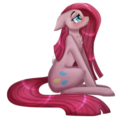 Size: 2203x2173 | Tagged: safe, artist:inspiredpixels, pinkie pie, earth pony, pony, g4, blushing, crying, female, high res, pinkamena diane pie, simple background, sitting, solo, transparent background