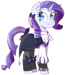 Size: 2291x2661 | Tagged: safe, artist:bam-bean-itzevil, rarity, pony, unicorn, g4, butler, clothed ponies, clothes, female, fire emblem, fire emblem fates, high res, jewelry, looking at you, mare, simple background, smiling, solo, transparent background