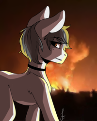 Size: 1600x2000 | Tagged: safe, artist:serodart, oc, oc only, pony, explosion, fire, night, solo