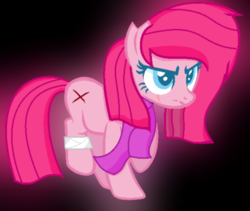 Size: 400x337 | Tagged: safe, artist:rainbowdashswagpony, pinkie pie, earth pony, pony, g4, alternate universe, clothes, female, pinkamena diane pie, scarf, solo