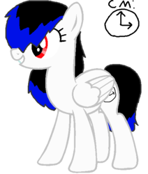 Size: 496x584 | Tagged: safe, artist:ilovethetalkingclock, oc, oc only, oc:ticktock, changeling, pegasus, pony, base used, changeling oc, clock, disguise, disguised changeling, female, solo