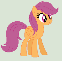 Size: 322x316 | Tagged: safe, artist:cutiesparkle, scootaloo, pony, g4, base used, female, older, simple background, solo