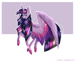 Size: 3000x2500 | Tagged: safe, artist:midnightdream123, twilight sparkle, alicorn, pony, g4, colored wings, female, high res, multicolored wings, rainbow power, solo, twilight sparkle (alicorn)