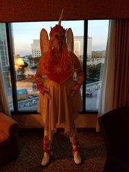 Size: 750x1000 | Tagged: safe, artist:ironbadger, daybreaker, human, g4, clothes, commission, cosplay, costume, equestria la, irl, irl human, photo