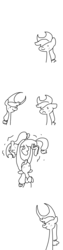 Size: 1280x5120 | Tagged: safe, artist:hotkoin, applejack, pony, stag beetle, g4, comic, monochrome, multeity