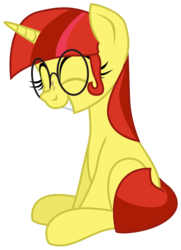 Size: 3939x5440 | Tagged: safe, artist:aaronmk, oc, oc only, oc:lefty pony, pony, unicorn, 2018 community collab, derpibooru community collaboration, freckles, glasses, simple background, smiling, solo, transparent background
