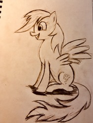 Size: 1541x2046 | Tagged: safe, rainbow dash, g4, happy, quick sketch, traditional art