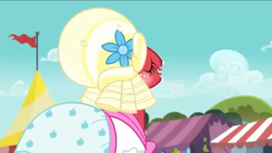 Size: 1136x640 | Tagged: safe, screencap, big macintosh, earth pony, pony, brotherhooves social, g4, my little pony: friendship is magic, clothes, crossdressing, dress, eyes closed, orchard blossom