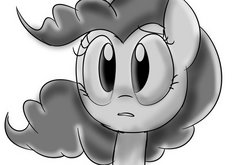 Size: 1024x675 | Tagged: safe, artist:emositecc, pinkie pie, earth pony, pony, g4, female, grayscale, mare, monochrome, simple background, sketch, solo, white background