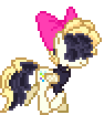 Size: 94x104 | Tagged: safe, artist:botchan-mlp, songbird serenade, pegasus, pony, g4, my little pony: the movie, animated, bow, cute, desktop ponies, female, hair bow, hair over eyes, mare, pixel art, simple background, solo, songbetes, sprite, transparent background, trotting, walking