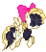 Size: 96x108 | Tagged: safe, artist:botchan-mlp, songbird serenade, pony, g4, my little pony: the movie, animated, bow, cute, desktop ponies, female, flying, hair bow, hair over eyes, mare, pixel art, simple background, solo, songbetes, sprite, transparent background