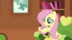 Size: 1280x720 | Tagged: safe, screencap, fluttershy, pegasus, pony, discordant harmony, g4, cup, cute, female, holding, mare, shyabetes, sitting, smiling, solo, teacup