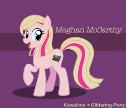 Size: 900x775 | Tagged: safe, artist:glittering-pony, artist:kawaiimo, oc, oc only, earth pony, pony, meghan mccarthy, ponified