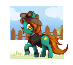 Size: 1805x1600 | Tagged: safe, artist:notira, oc, oc only, oc:dust runner, pony, unicorn, clothes, female, fence, mare, solo, ych result