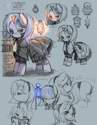 Size: 3825x4950 | Tagged: safe, artist:alts-art, oc, oc only, oc:chamber wisp, pony, clothes, dress, female, lantern, mare, reference sheet
