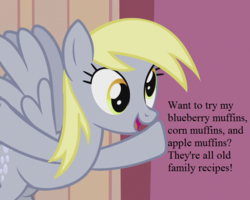 Size: 720x576 | Tagged: safe, edit, edited screencap, editor:korora, screencap, derpy hooves, g4, slice of life (episode), bronybait, cropped, happy, that pony sure does love muffins