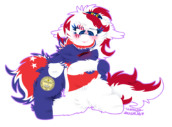 Size: 1024x753 | Tagged: safe, artist:vanillaswirl6, oc, oc only, oc:north carolina, oc:tennessee, earth pony, pony, vanillaswirl6's state ponies, blue eyes, blushing, clothes, colored eyelashes, colored pupils, duo, eyes closed, female, fluffy, headband, hug, male, north carolina, oc x oc, open mouth, scar, shipping, shirt, snuggling, straight, tennessee