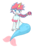 Size: 650x900 | Tagged: safe, oc, oc only, oc:infinite futura, mermaid, cala maria, cuphead, horn, mermaidized, simple background, solo, transparent background